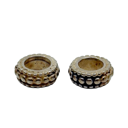 2 PANDORA Sterling Silver dot  bead Charm set GM893