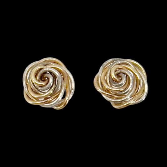 Gold vermeil Sterling silver flower stud earrings