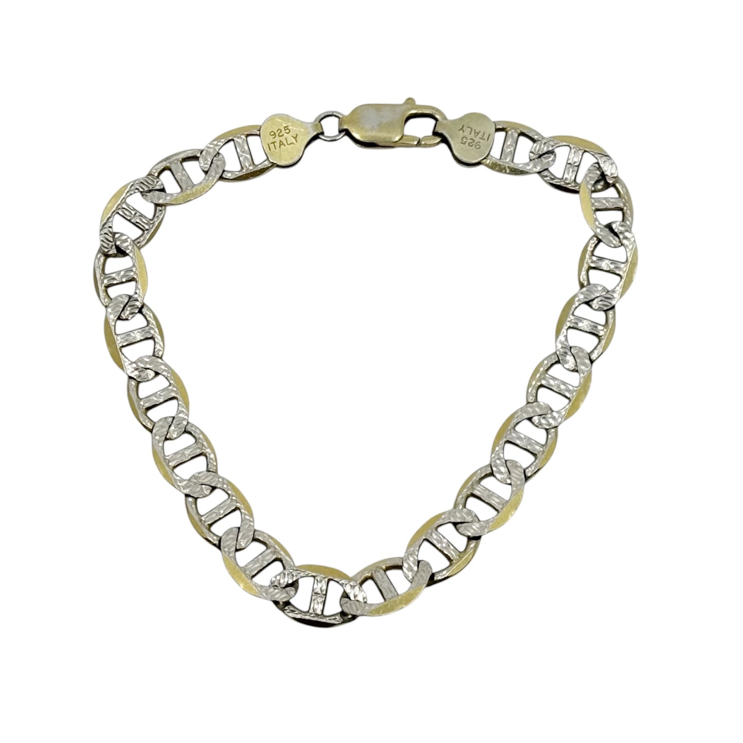 Gold vermeil Sterling silver mariner link bracelet - GM292