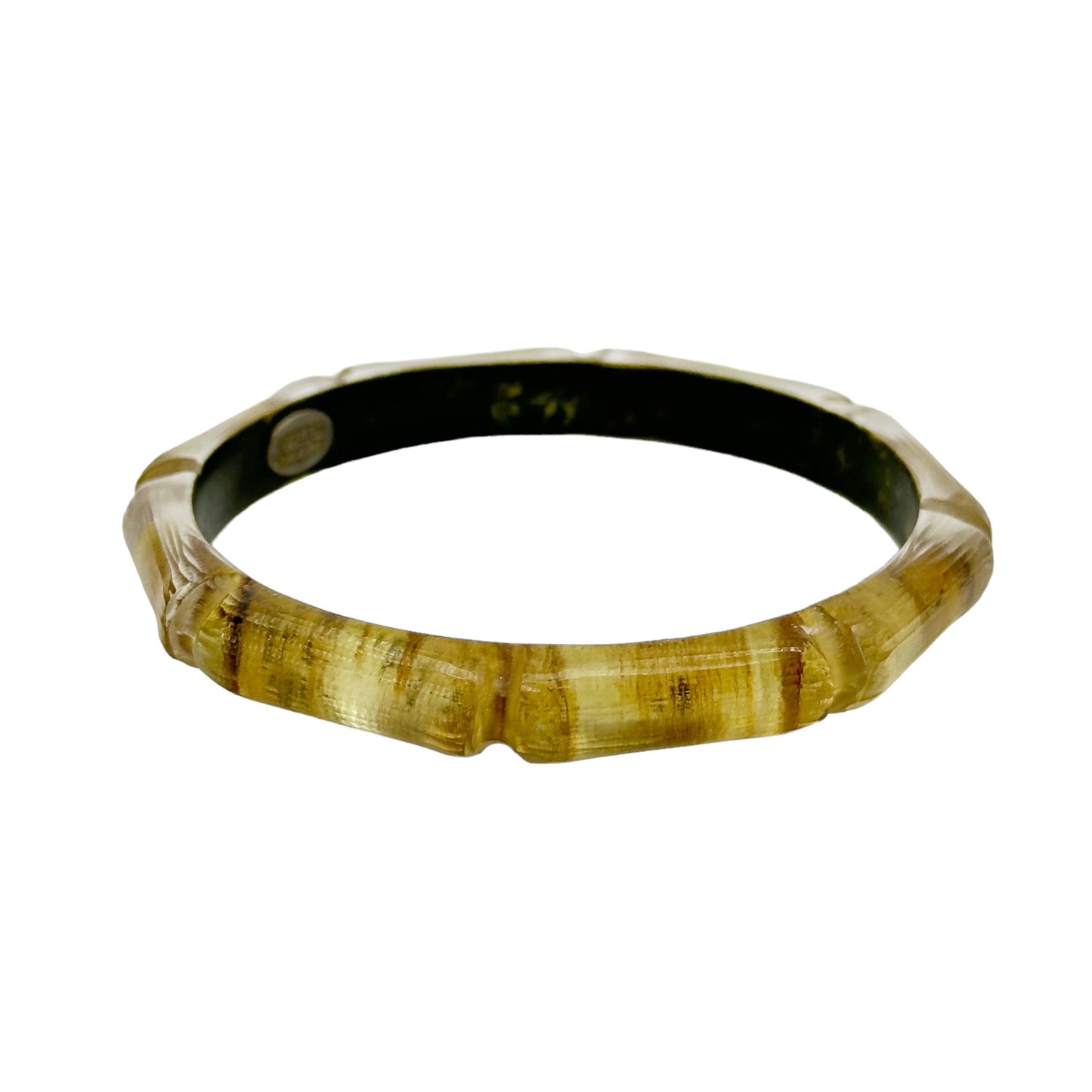 Alexis Bittar carved lucite bamboo bangle bracelet