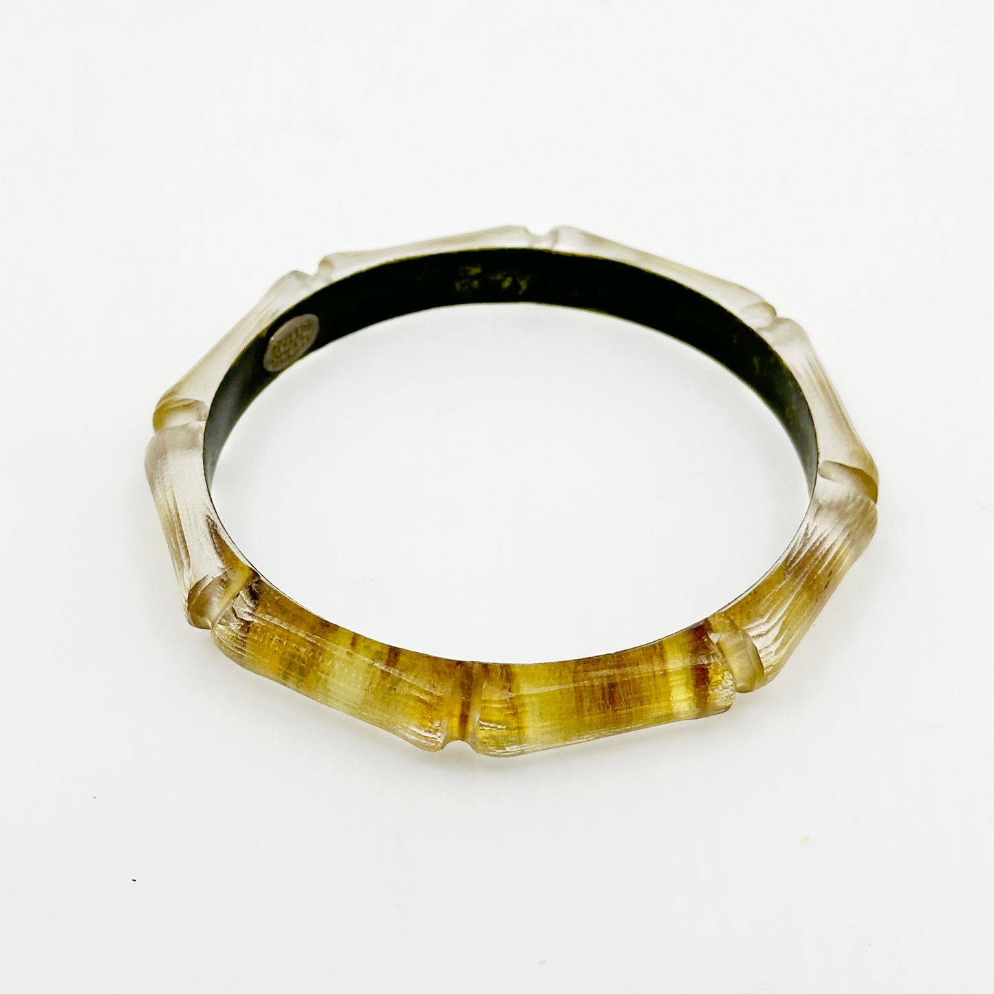 Alexis Bittar carved lucite bamboo bangle bracelet