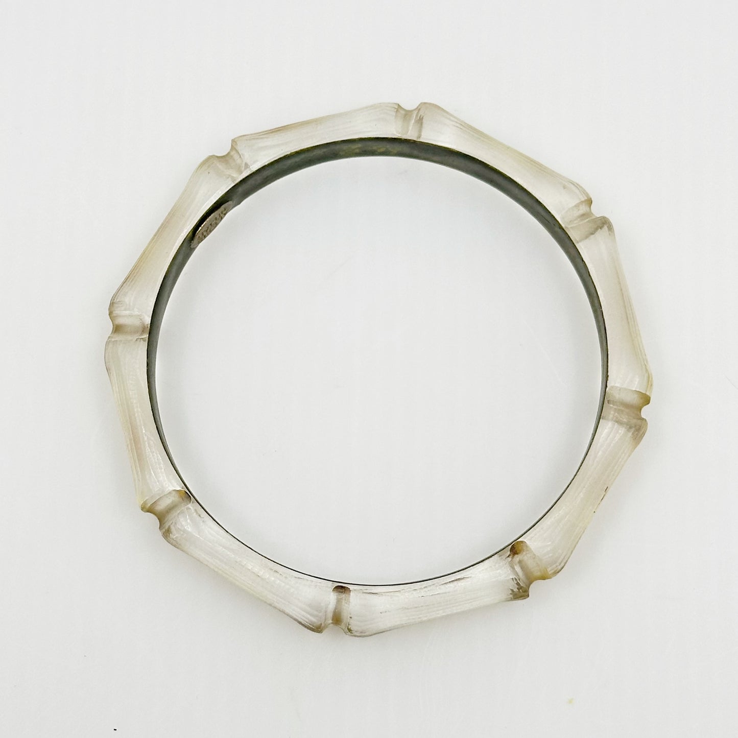 Alexis Bittar carved lucite bamboo bangle bracelet