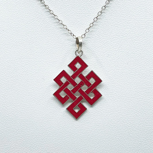 sterling silver Celtic knot enamel pendant