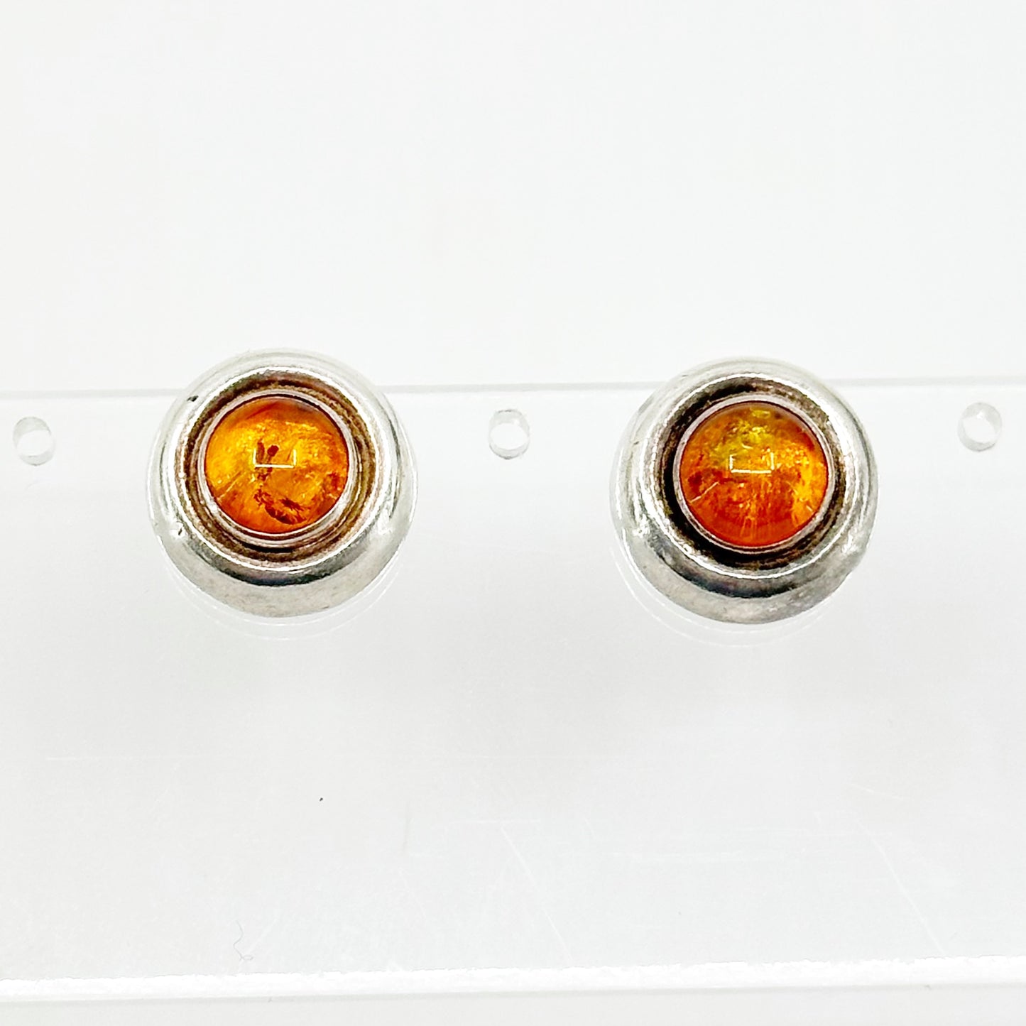 Sterling silver baltic amber earrings