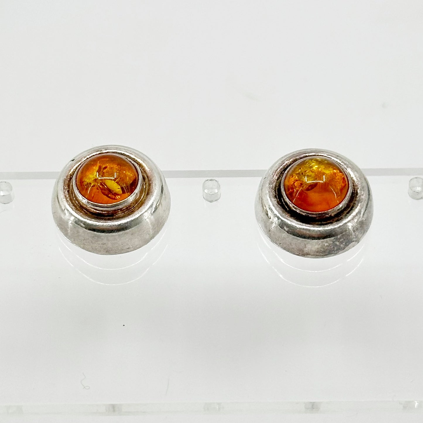 Sterling silver baltic amber earrings