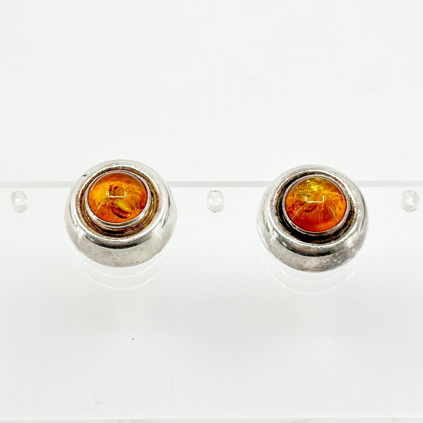 Sterling silver baltic amber earrings