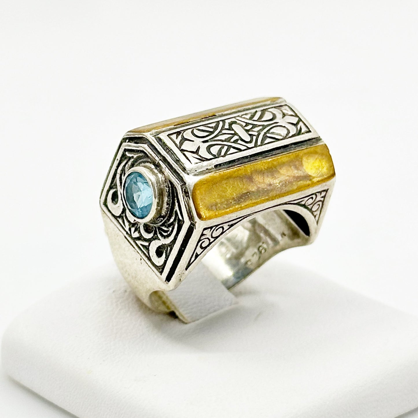 Sterling silver blue topaz ring  SKU-299