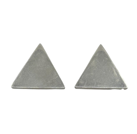 vintage Mexican 925 sterling silver triangle clip on earrings - GM1035