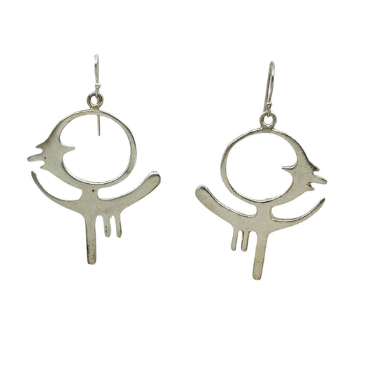 Modernist Sterling Silver Bird earrings