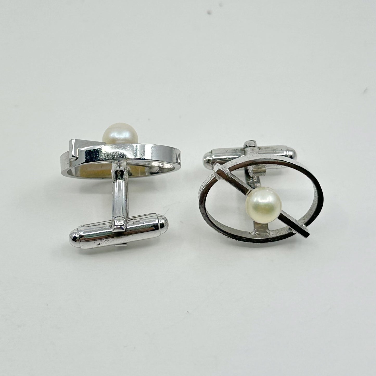 Anson sterling silver akoya pearl cufflinks