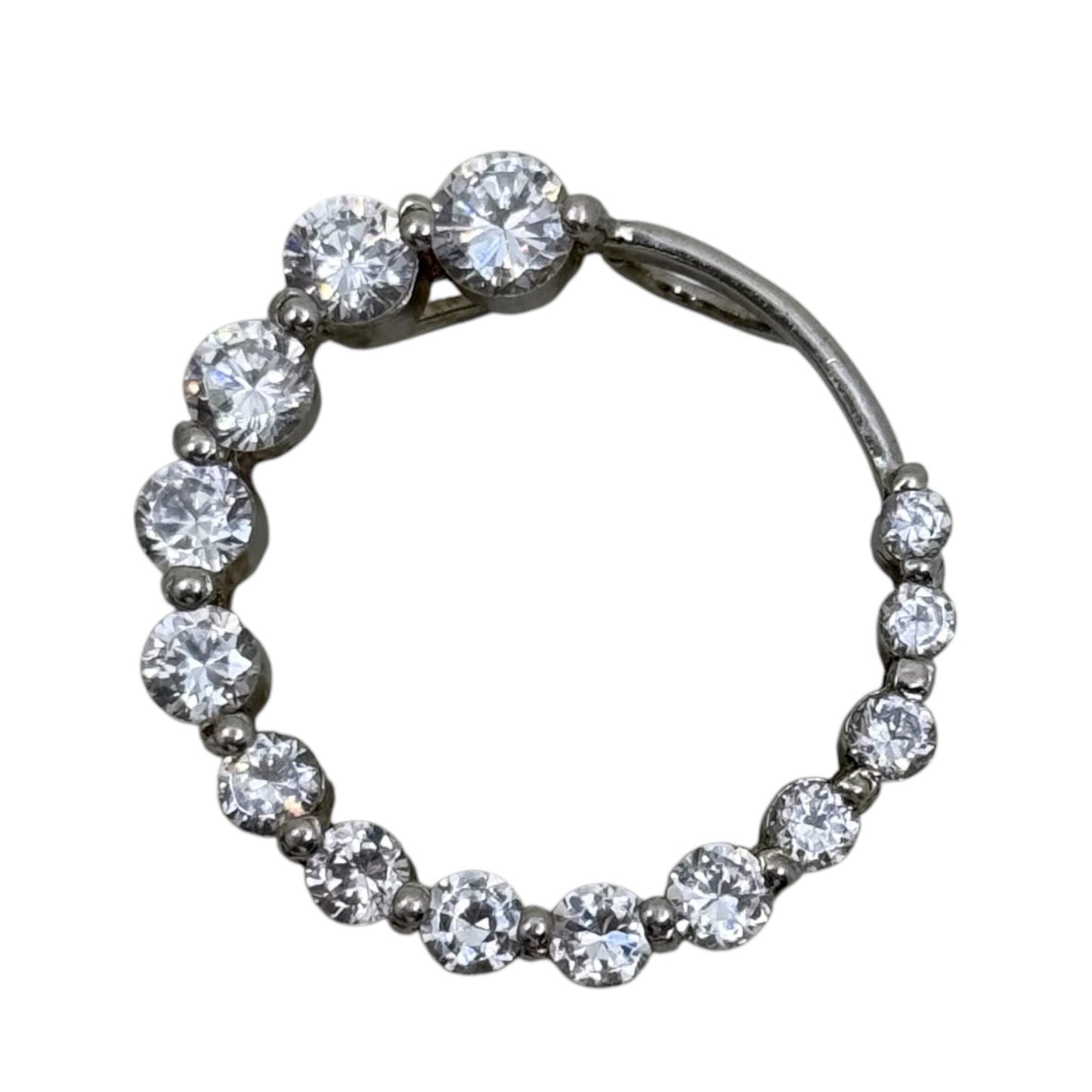 sterling silver circle of life cubic zirconia pendant - GM302