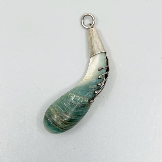 Vintage Sterling silver agate pendant SKU-304