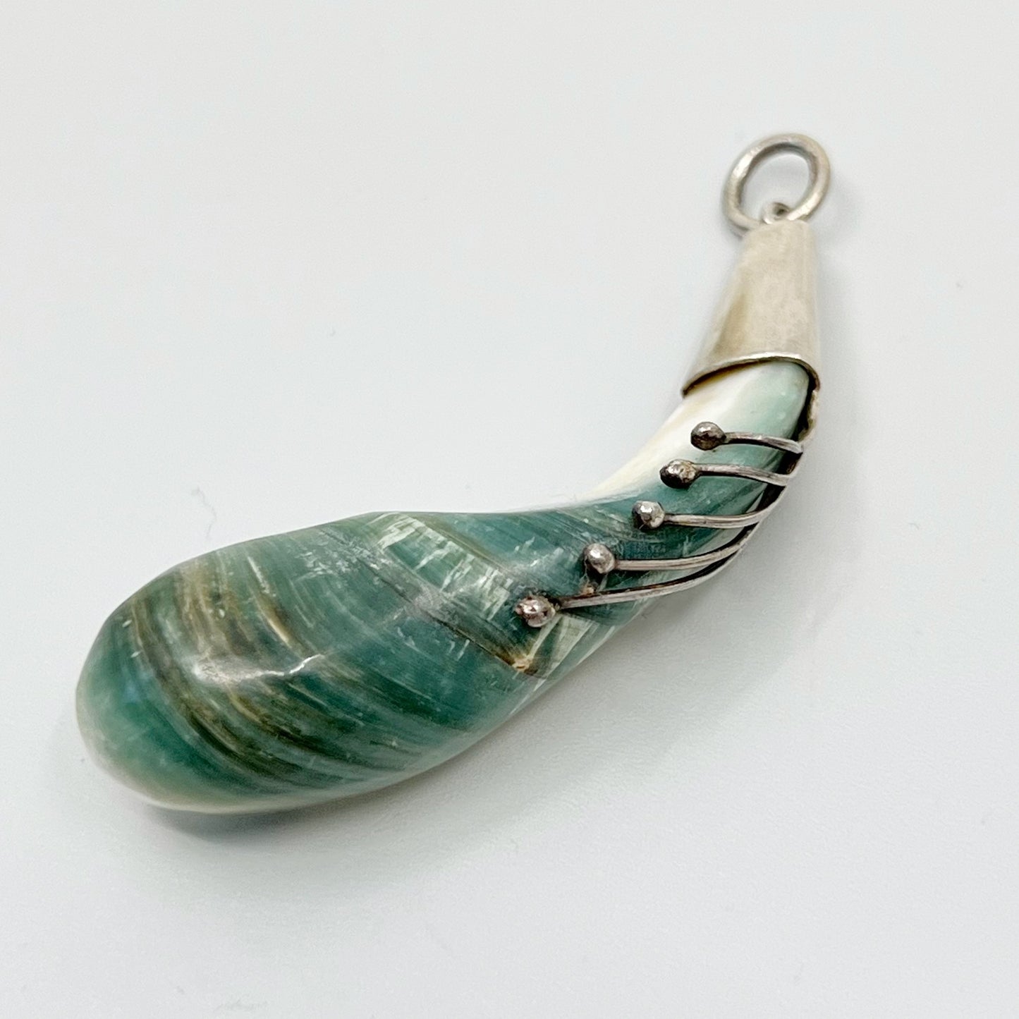 Vintage Sterling silver agate pendant SKU-304