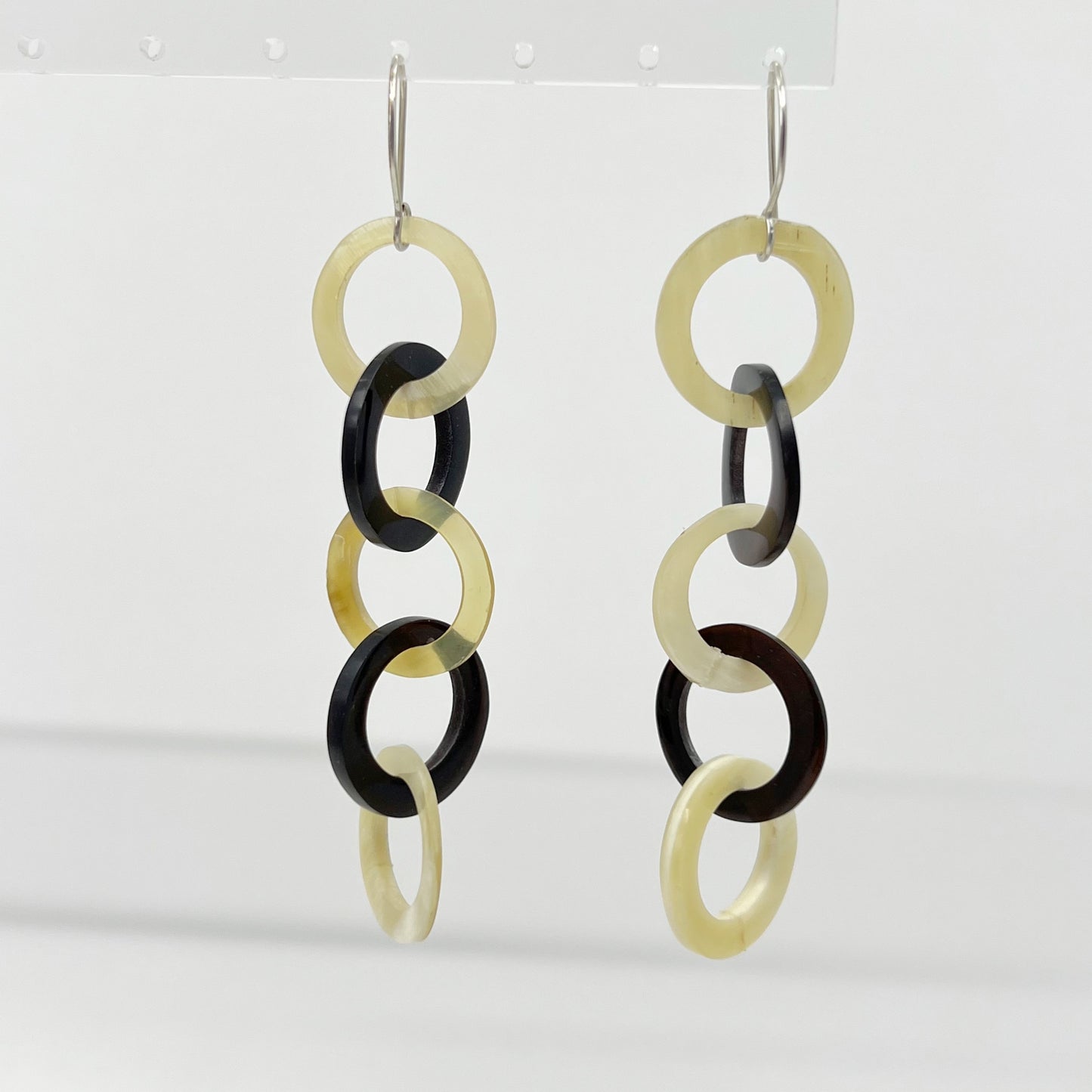 sterling silver horn link earrings