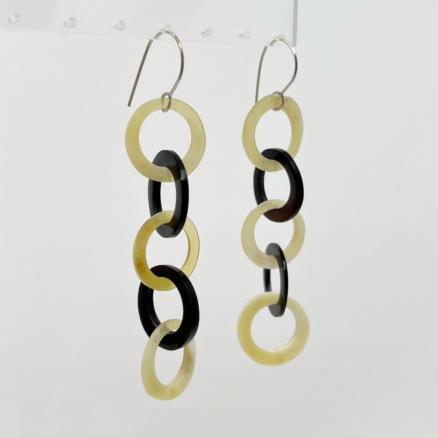 sterling silver horn link earrings