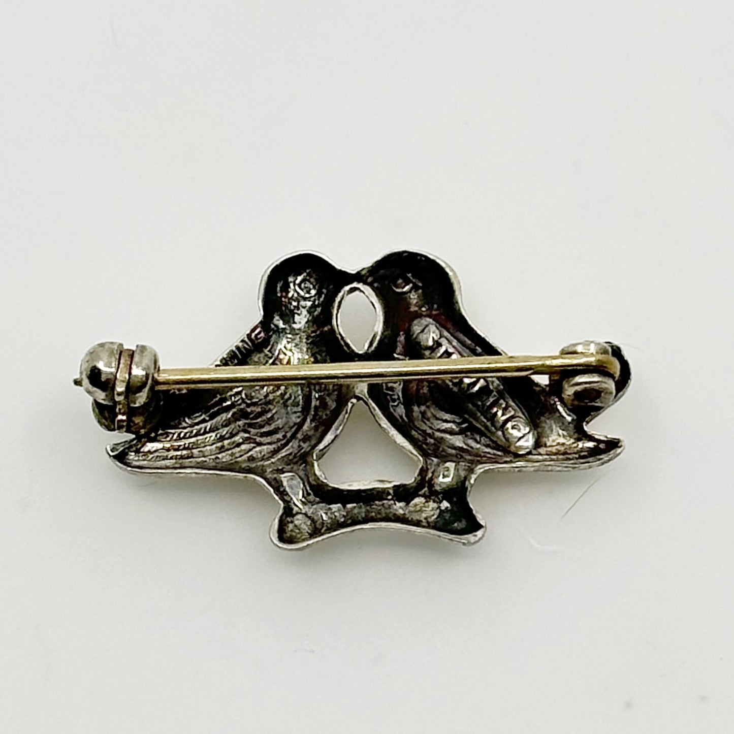 Vintage Sterling silver dove bird brooch