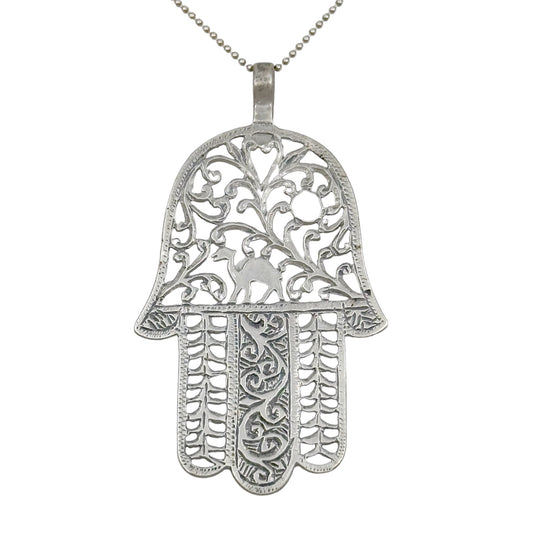 Vintage Israel sterling silver Hamsa Pendant