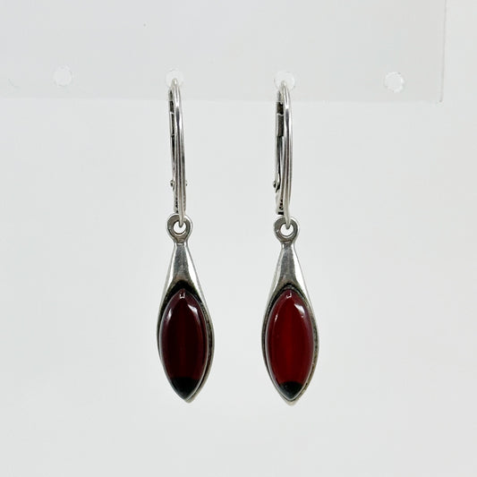 Sterling silver Cherry Amber earrings