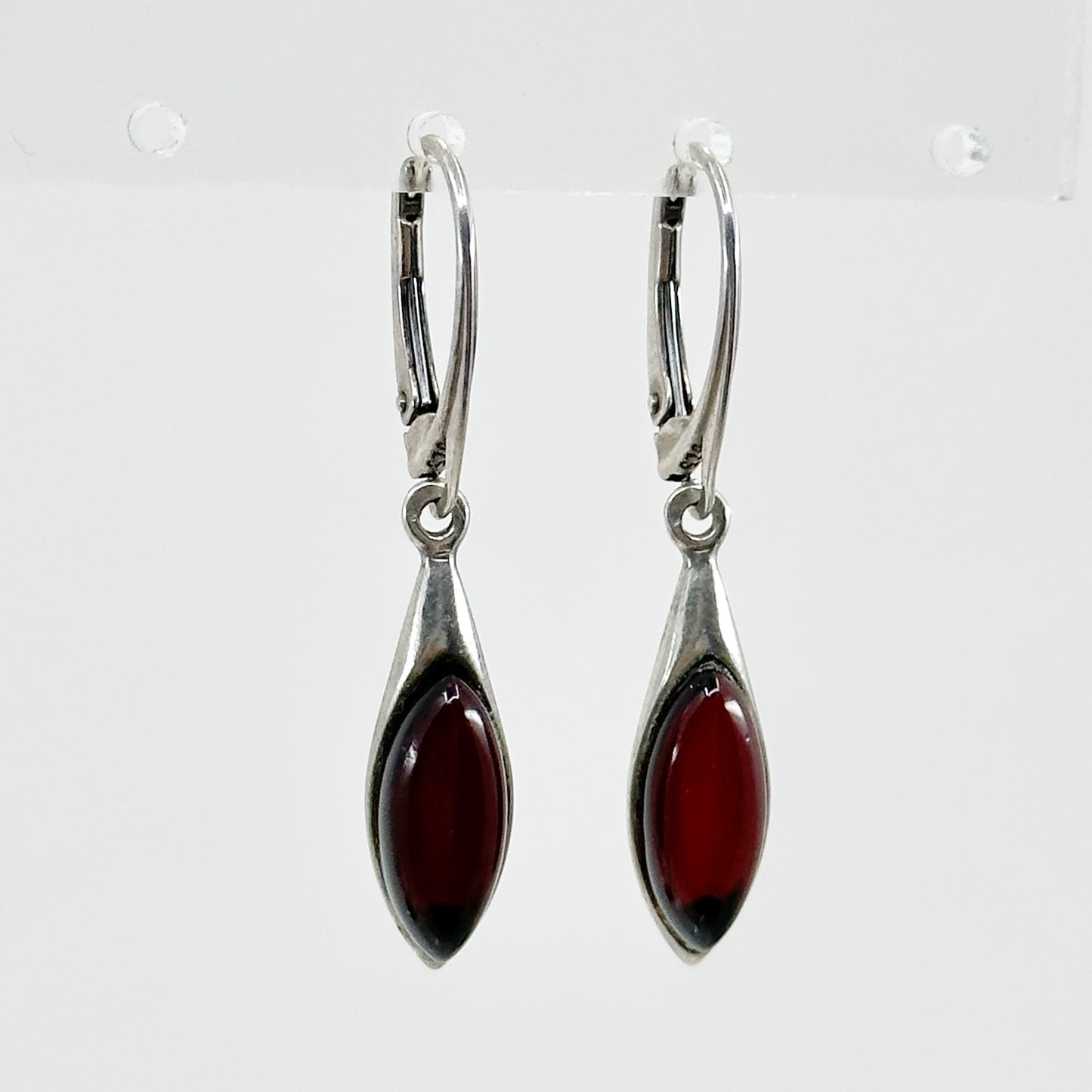 Sterling silver Cherry Amber earrings