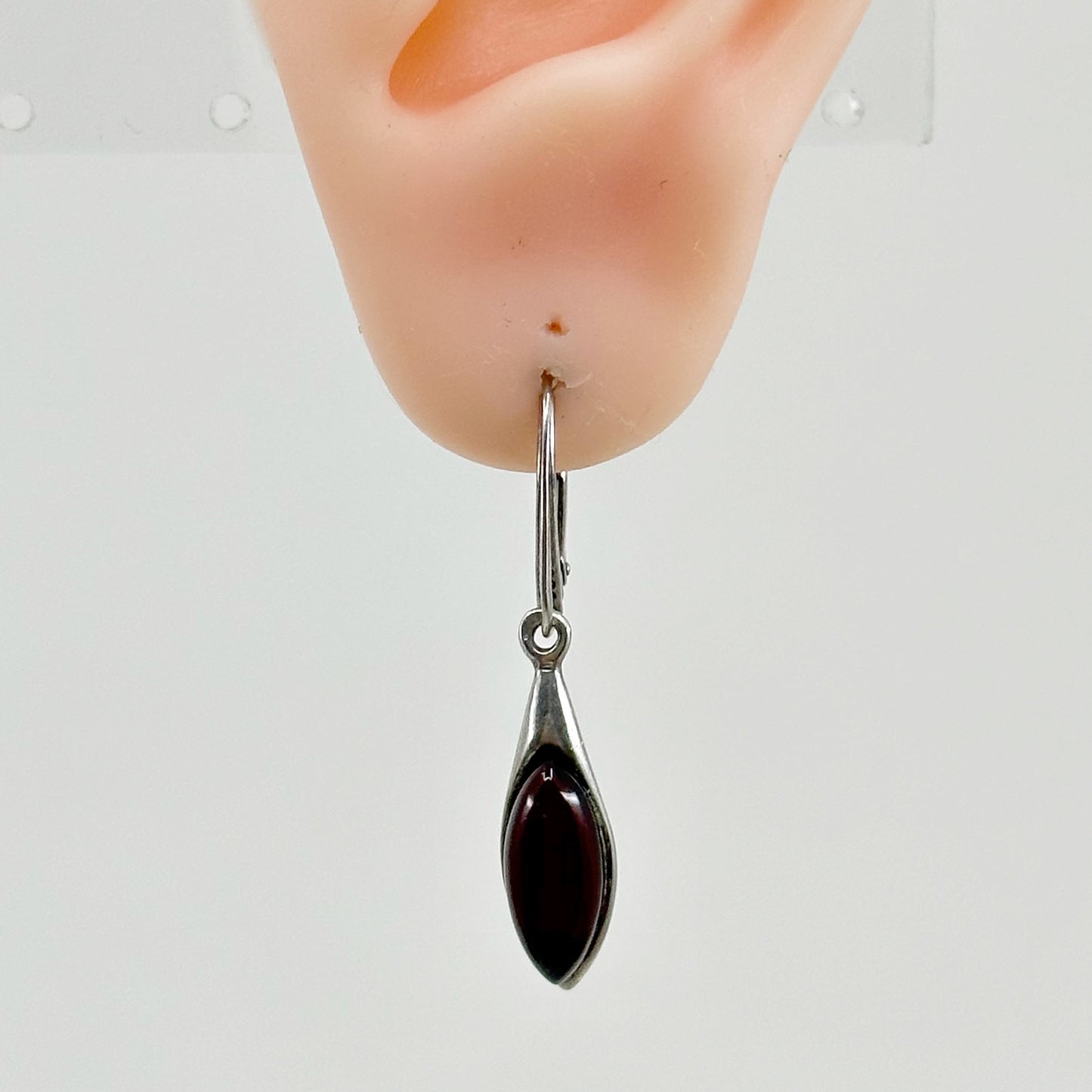 Sterling silver Cherry Amber earrings