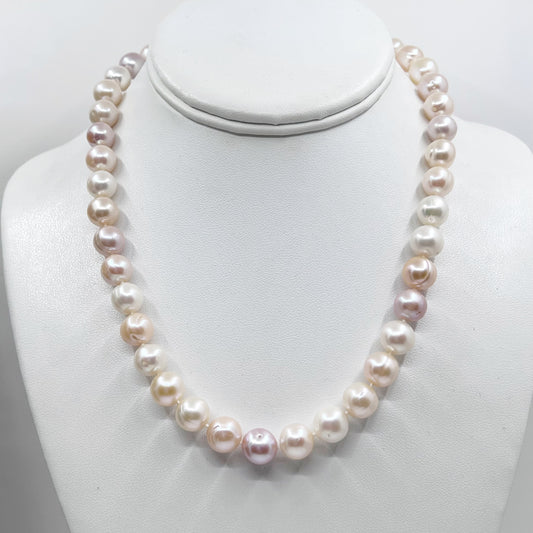 14k gold 10mm mauve pearl necklace