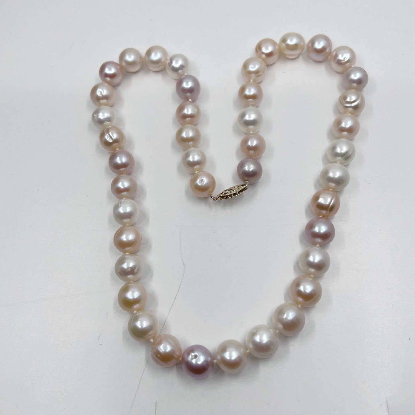 14k gold 10mm mauve pearl necklace