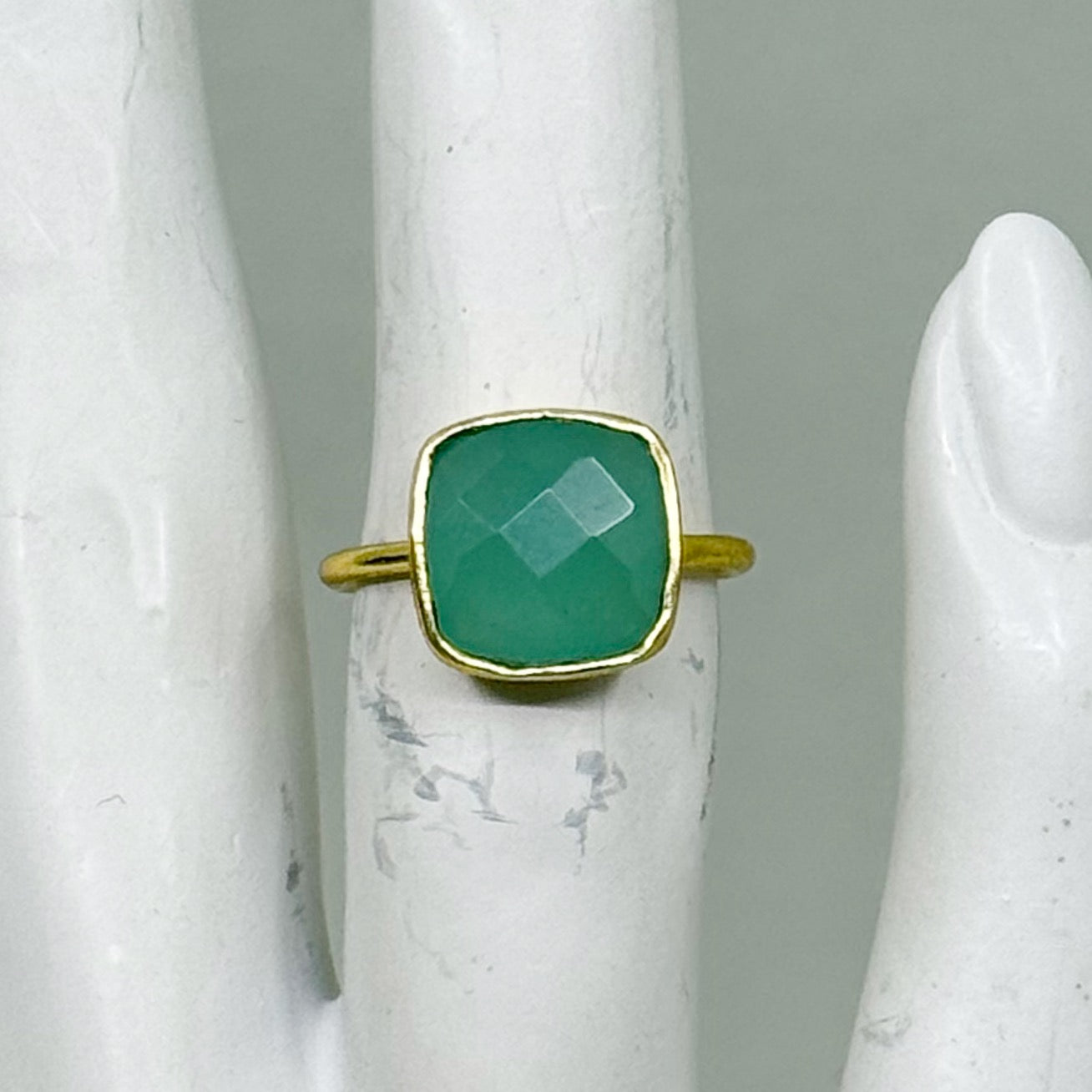 Gold Vermeil sterling silver Chalcedony ring - GM325