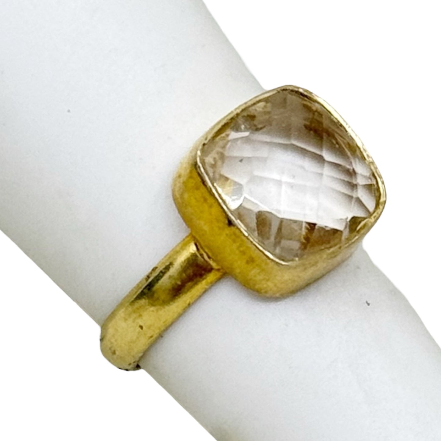 Gold Vermeil sterling silver Quartz ring - GM326