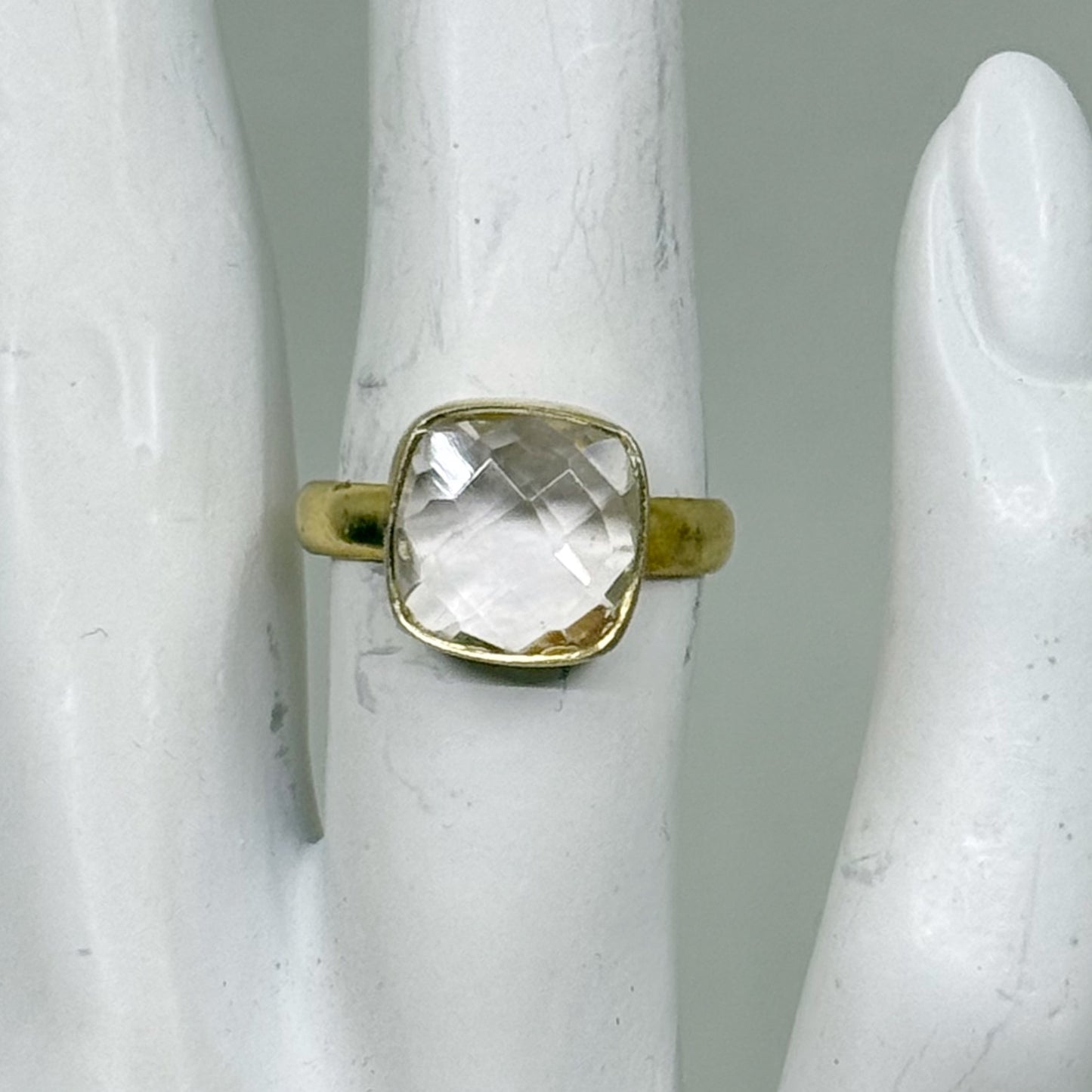 Gold Vermeil sterling silver Quartz ring - GM326