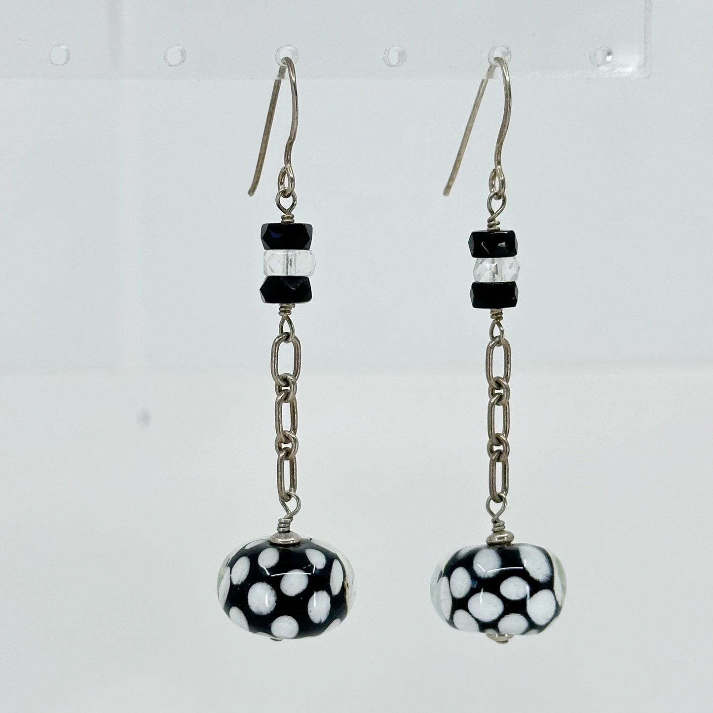 Hand Made Sterling silver Murano Glass bead earrings