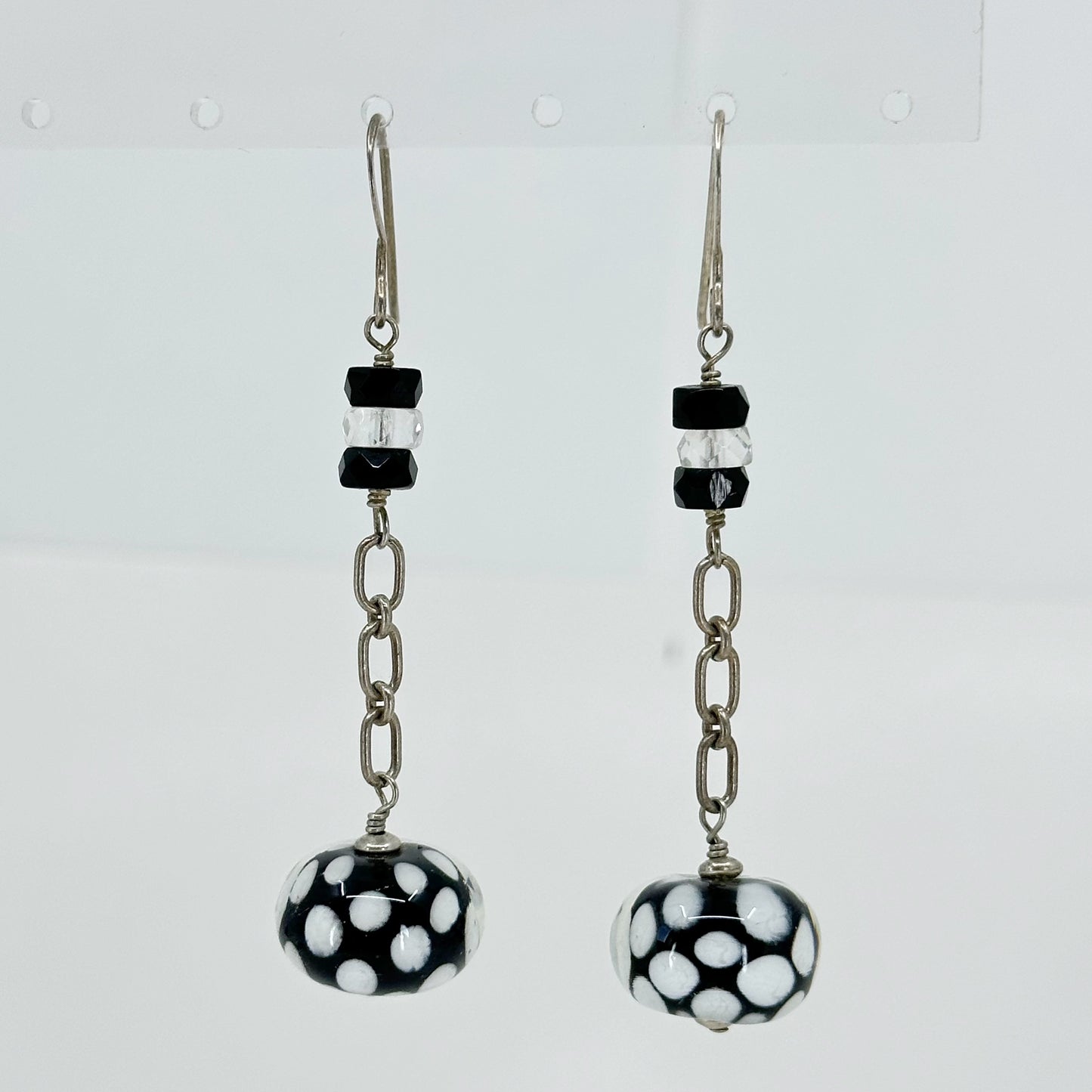 Hand Made Sterling silver Murano Glass bead earrings