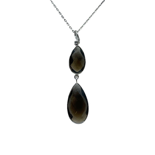 sterling silver smoky quartz necklace