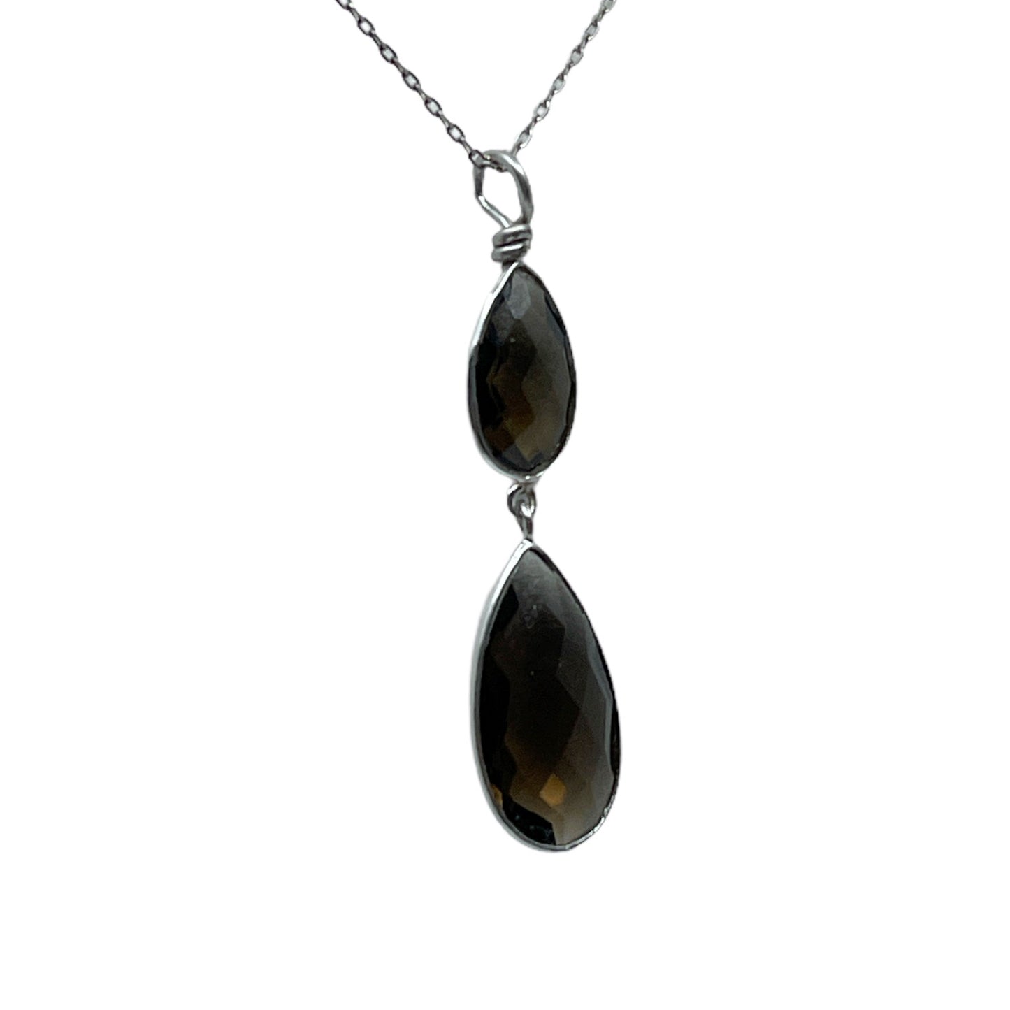 sterling silver smoky quartz necklace