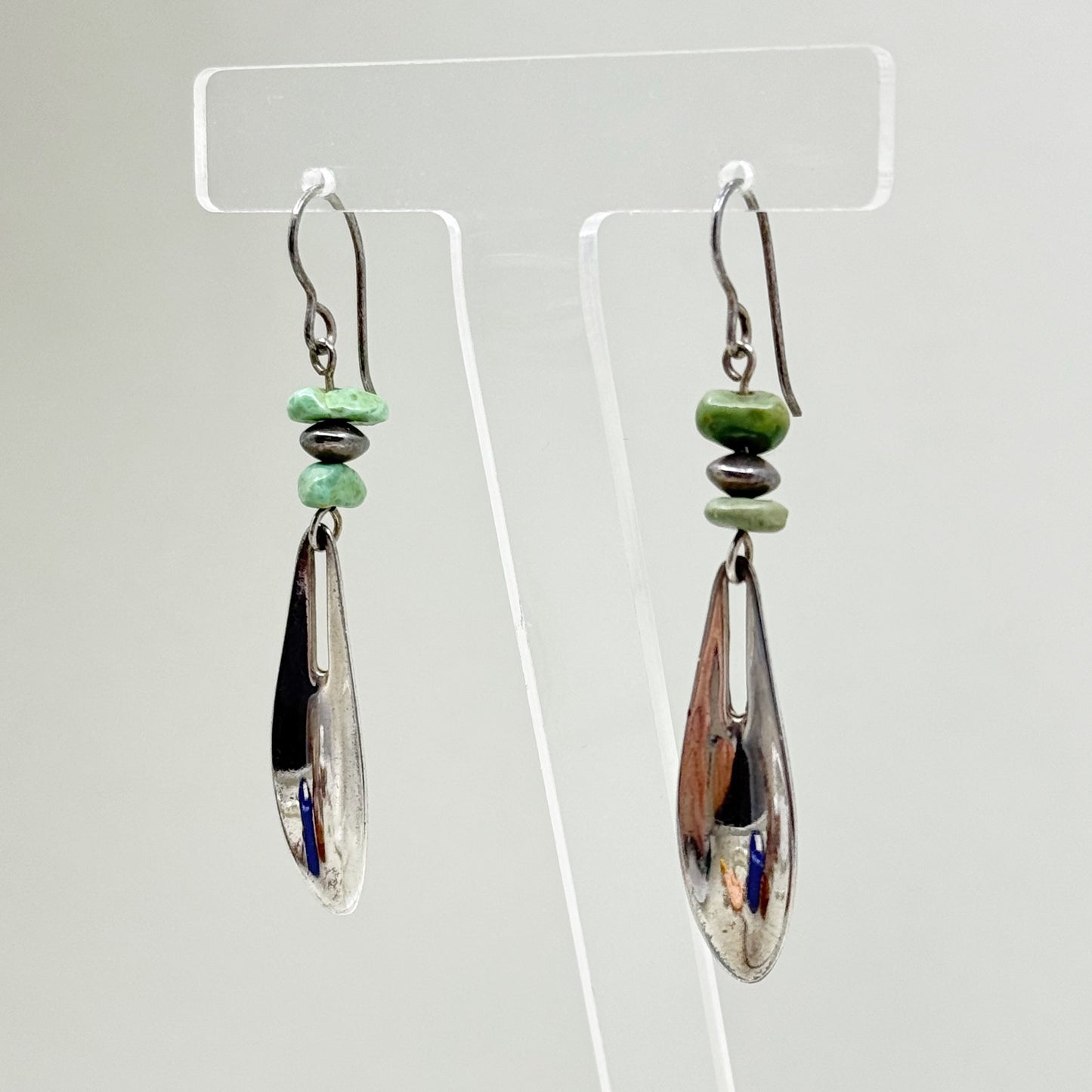 Robert Lee Morris RLM sterling silver turquoise drop earrings - GM344