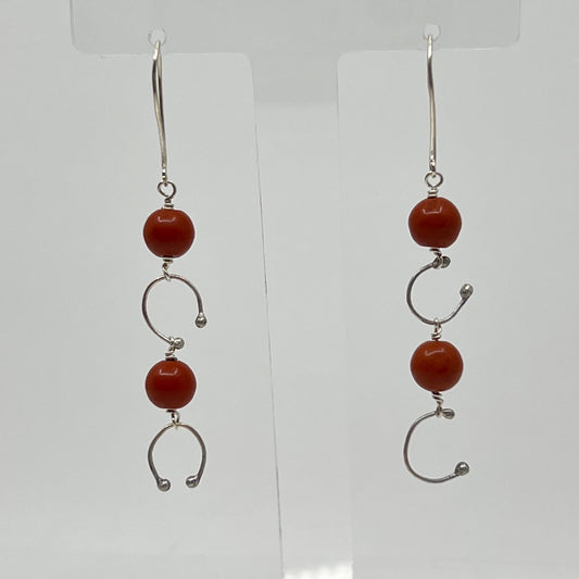 Hand Made sterling silver jasper earrings