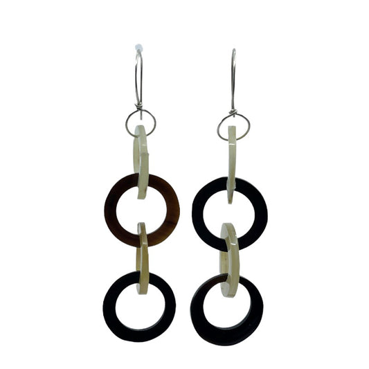 sterling silver horn link earrings