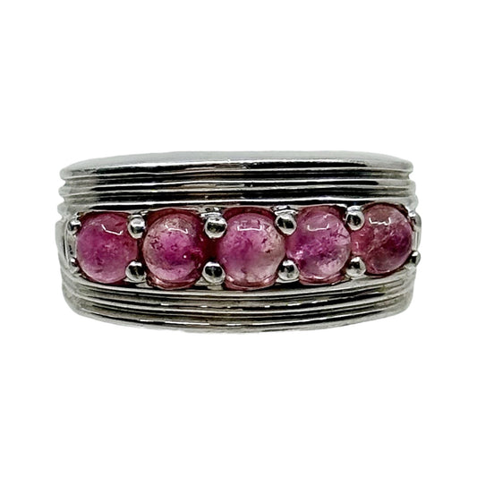 Badavici Sterling silver tourmaline cabochon ring