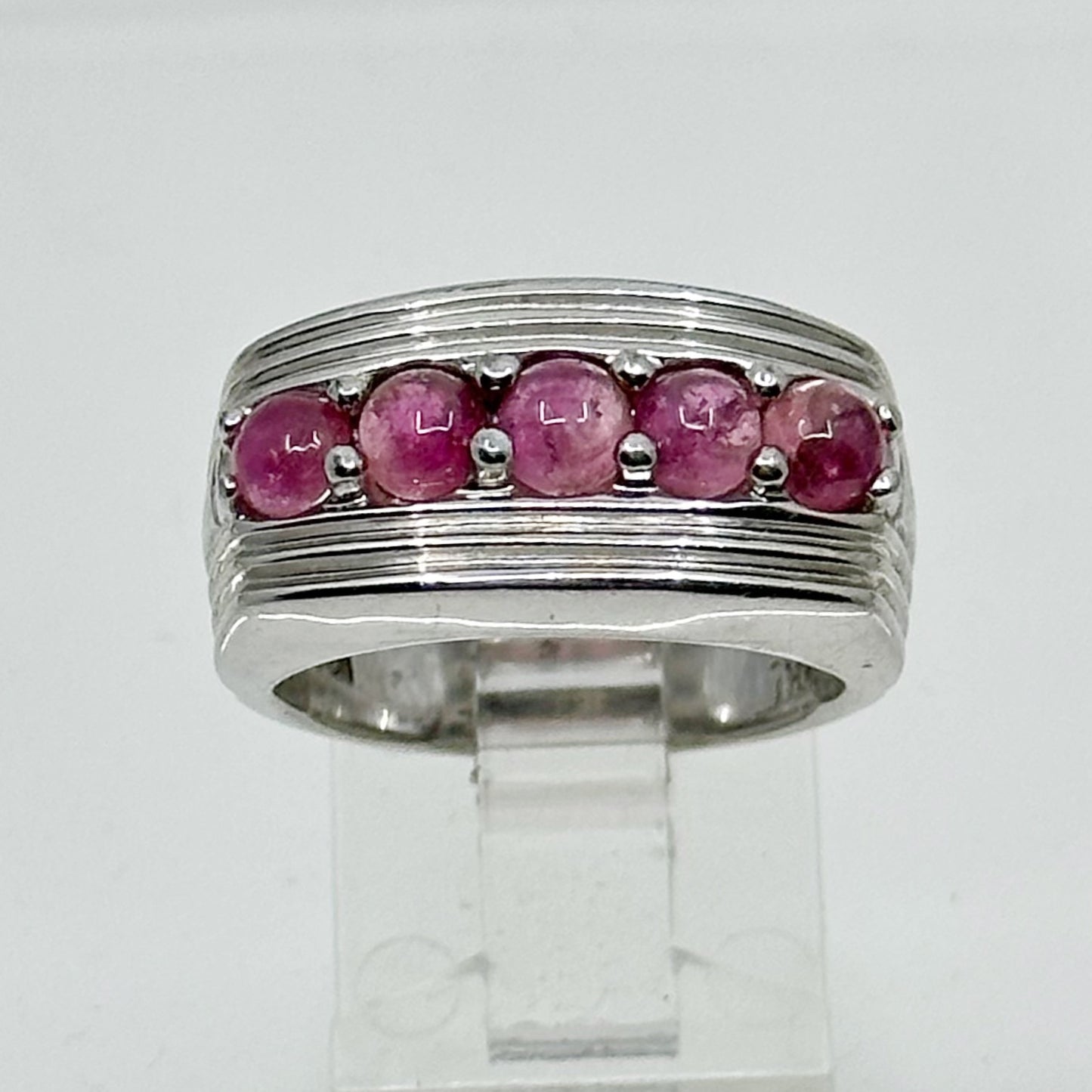 Badavici Sterling silver tourmaline cabochon ring