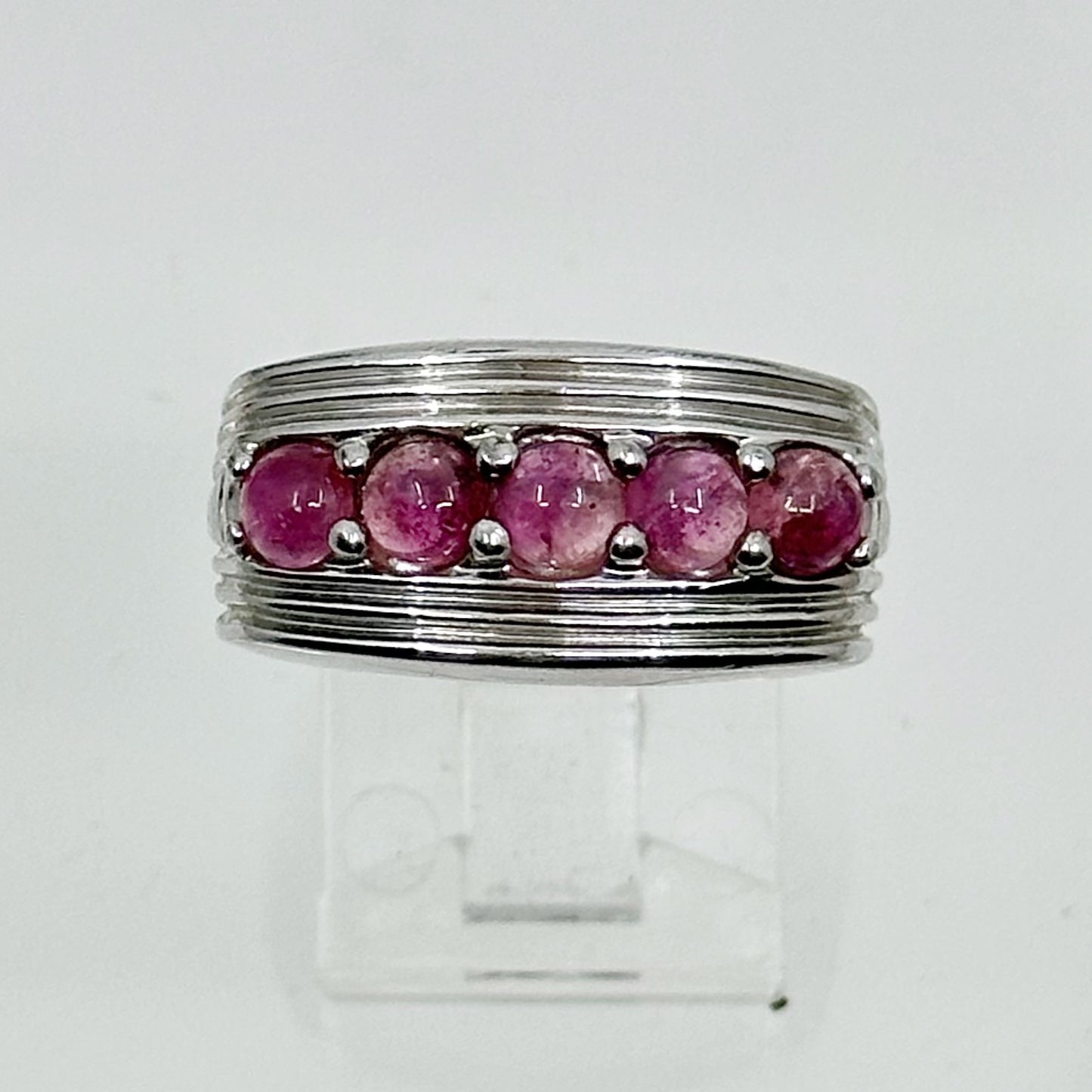 Badavici Sterling silver tourmaline cabochon ring