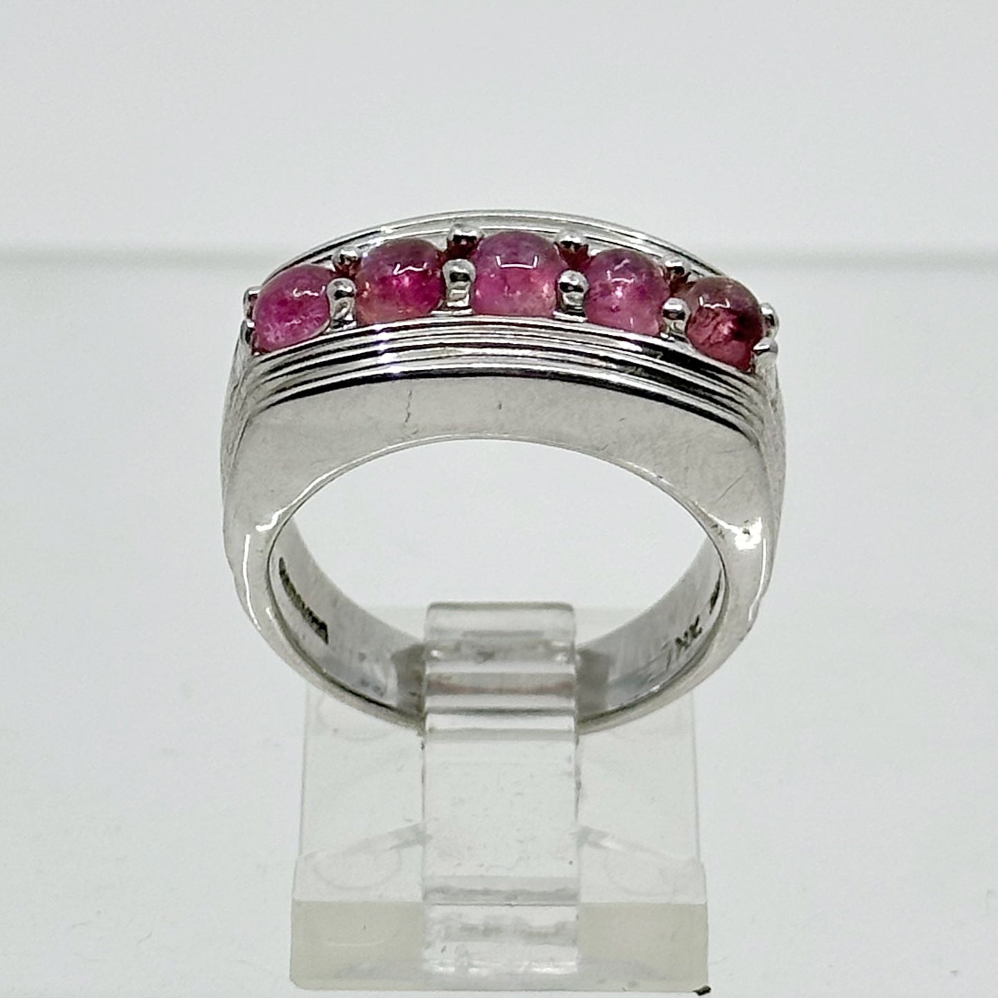 Badavici Sterling silver tourmaline cabochon ring