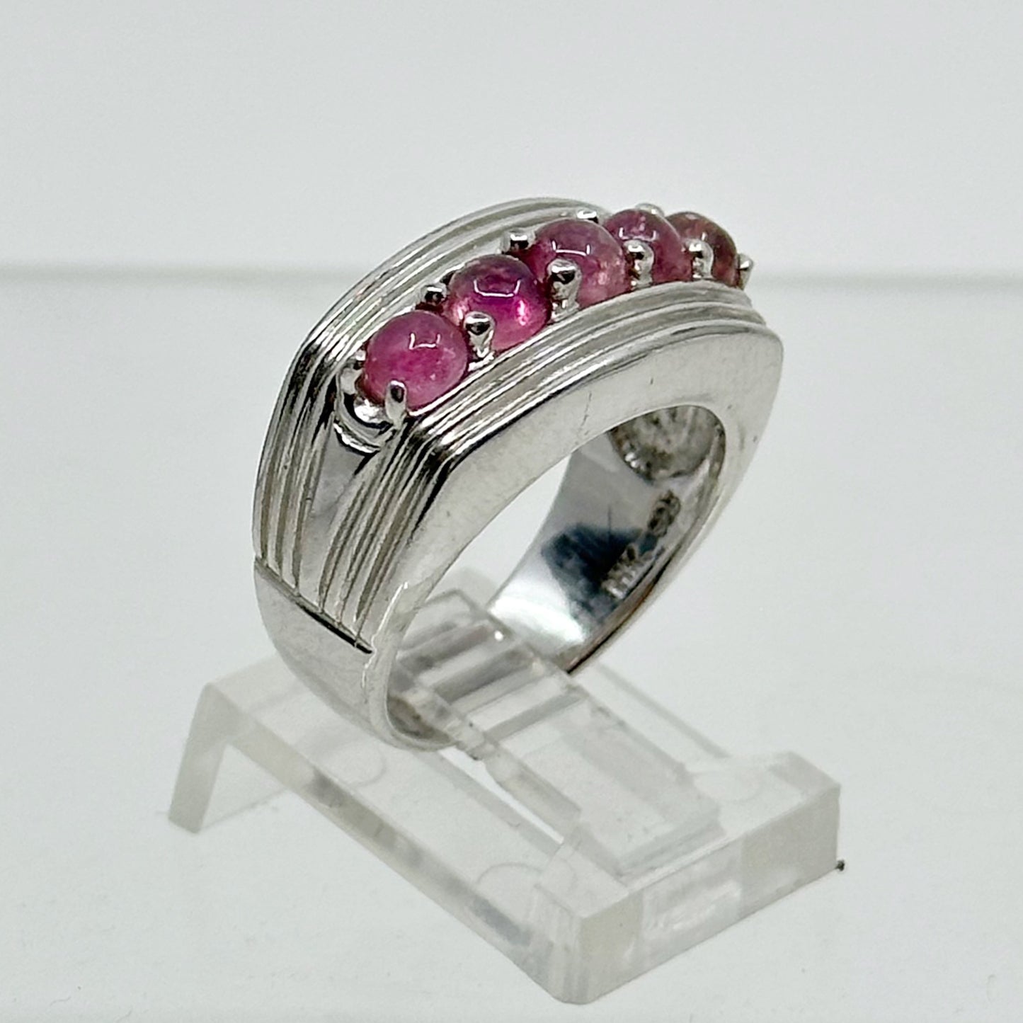 Badavici Sterling silver tourmaline cabochon ring