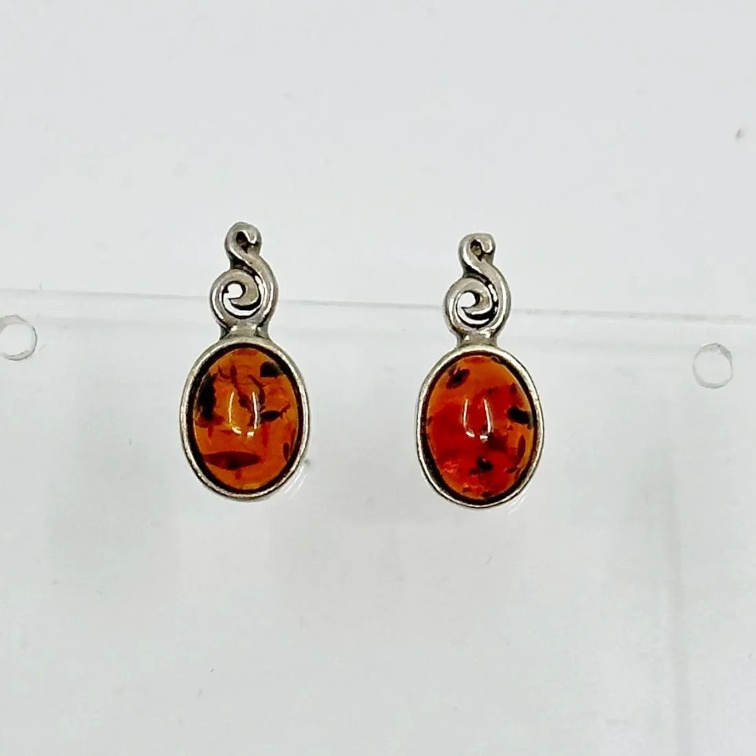 Sterling silver baltic amber earrings