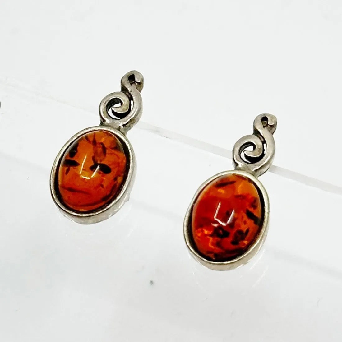 Sterling silver baltic amber earrings