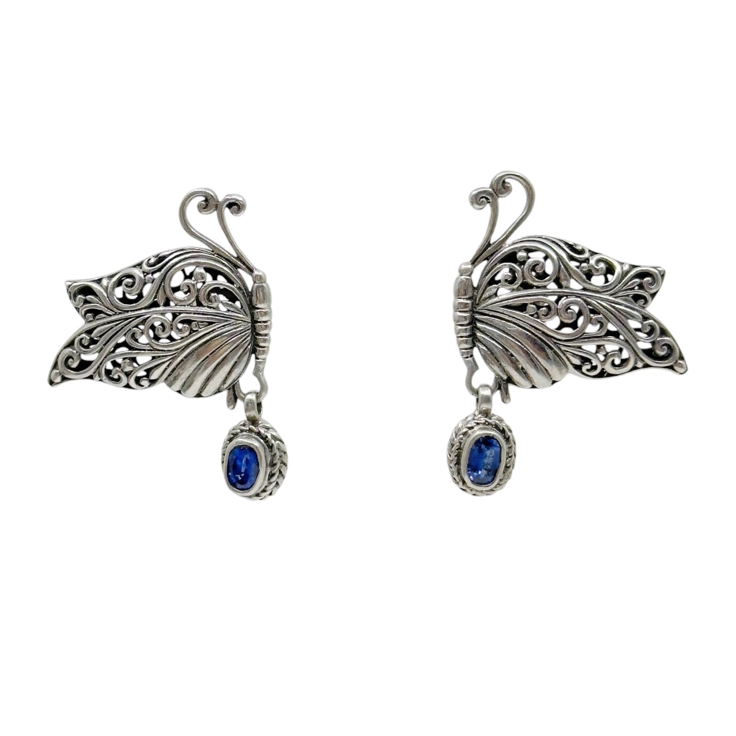 Sterling silver Iolite butterfly earrings