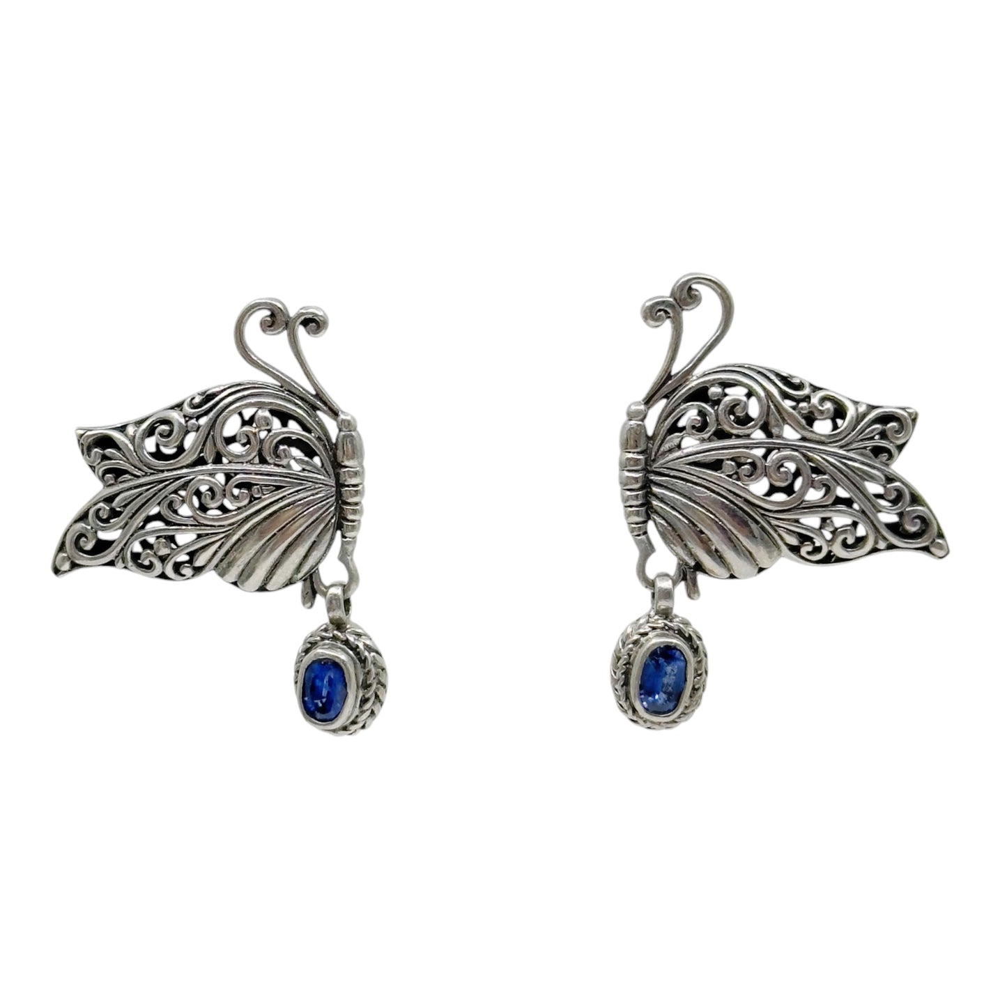 Sterling silver Iolite butterfly earrings