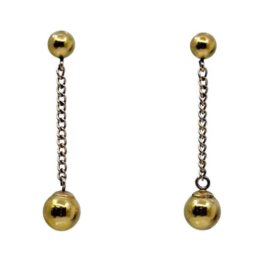 14k Gold vermeil sterling silver bead drop earrings GM843