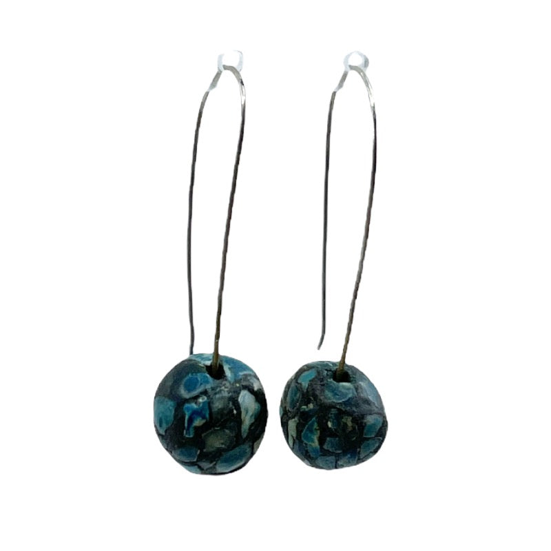 Hand Made sterling silver turquoise mosaic earrings