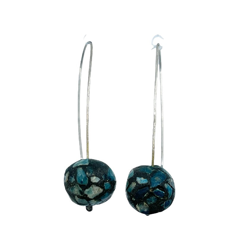 Hand Made sterling silver turquoise mosaic earrings