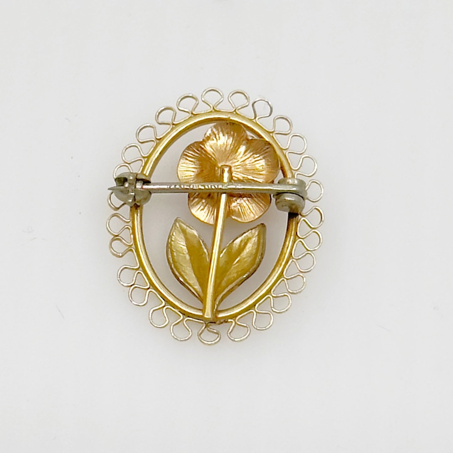 Vintage Krementz gold filled rose brooch