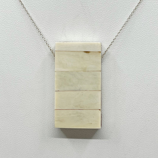 sterling silver bone inlay necklace